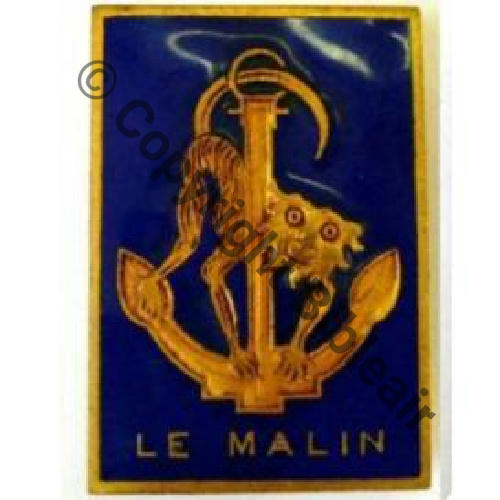 MALIN CONTRE TORPILLEUR LE MALIN 1935.56  COURTOIS Past octog Dos lisse Sc.propeller520